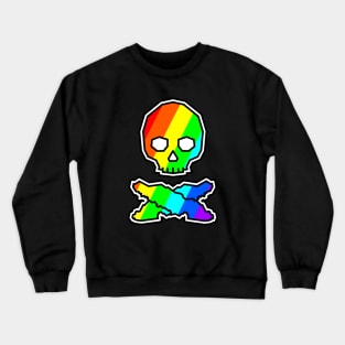 Vancouver Island Skull and Cross Bones - Colourful Rainbow Jolly Roger - Vancouver Island Crewneck Sweatshirt